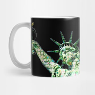 Statue of Liberty created with beautiful flowers mosaic style Mug